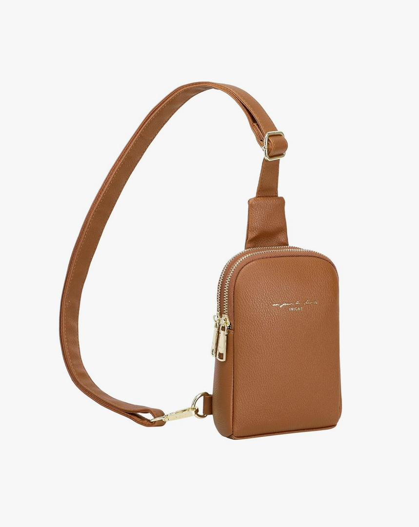 INICAT Travel Small Sling Bag Leather Crossbody Bags for Women Fanny Packs Cross Body Bag for Woman Cross Body Purses