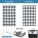 GarveeLife 8x10 Outdoor Rug for Patio Reversible, Plastic Straw Rug Waterproof Camping Rug Portable, Foldable Lightweight Mat for RV, Patio, Backyard, Deck, Picnic, Beach (Grey/White)