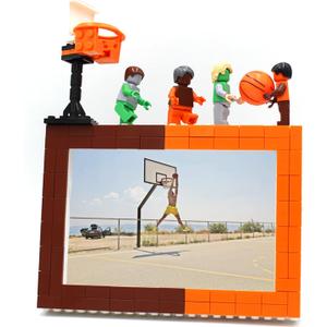 Fun Basketball Theme Picture Frame Craft Kit Kid Room Decor Photo Frame Art Making Kit for Girl or Boy Birthday Gift (4X6)
