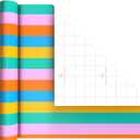 Hallmark Birthday Wrapping Paper Mini Rolls, 3-Pack (Rainbow Block Letters, Stripes, Exclamation Points) for Birthdays, Graduations, Celebrations, Any Occasion - 45 Sq. Ft. Total