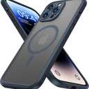 ImpactStrong Magnetic Guard Designed for iPhone 14 Pro Case [Camera Protection] [Military Grade Drop Tested] [Compatible with MagSafe] Slim Translucent Matte Phone Case (6.1") - Navy Blue