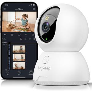 BoyKeep Indoor Camera, 2K Cameras for Home Security with Motion Detection, Pet Camera Indoor with Phone App, Color Night Vision, 2-Way Audio, Cloud/TF Card Storage, Compatible with Alexa