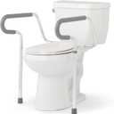 Medline Guardian Toilet Safety Rail  Adjustable Height, Robust & Reliable, 300 lb Weight Capacity, Ideal for Medical Patients, Hospitals, Nursing Homes