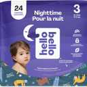 Hello Bello Premium Overnight Baby Diapers Size 3, 24 Count, Unisex, Ultra Absorbent and Soft Disposable Diapers for Babies and Toddlers