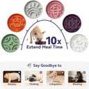 Ceramic Slow Feeder Dog Bowl - Feeding Dish for Fast Eaters - Maze Dog Bowl to Slow Down Eating - Ideal Food Control Dish for Small Breeds - 0.8 Cups (80g) - 6.3 Inch - Pink