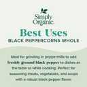 Simply Organic, Black Peppercorns, 2.65 oz (EXP 12/31/27)