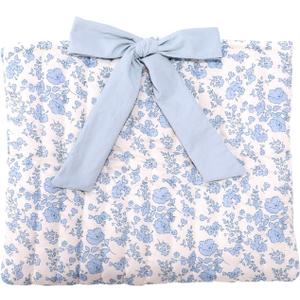 Quilted Bible Cover with Bow, 12.6x10.6in Polyester Blue Flower Pattern Bible Book Sleeve Carrying Case Protector for Women Girls Christian Gifts