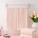 VitalCozy 4 Pcs Blush Pink Decorative Hand Towels for Bathroom Wavy Striped Jacquard Towels 14x29 Inch 100% Cotton Soft Absorbent Decorative for Bathroom Kitchen Gift for Festival