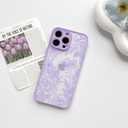NITITOP Compatible with iPhone 13 Pro Max Case Cute Aesthetic Floral Flower Vintage Rose Pattern Matte Clear Women Girl Full Camera Lens Slim Hard PC Shockproof Pritective Cover - Purple