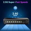 9 Port 2.5Gb Unmanaged Ethernet Switch with 8* 2.5G Base-T Ports, 1*10G SFP Ports, AUMOX PRO 60Gbps Switching Capacity Compatible with 100/1000/2500Mbps Plug and Play