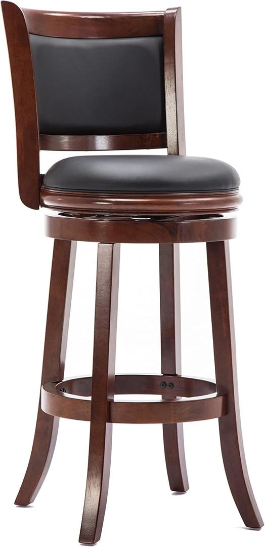 Boraam Augusta Bar Height Swivel Stool, 29-Inch, Cherry