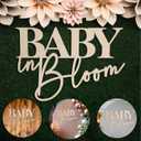 Baby In Bloom Wooden Signs Floral Gender Reveal Backdrop Party Photo Props