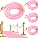 Riakrum 4 Pieces Pink Velvet Stanchion Rope 5 Feet Velvet Ropes with Gold Clasps for Party Hotels Wedding Movie Theaters Grand Openings Crowd Control Barrier Supplies