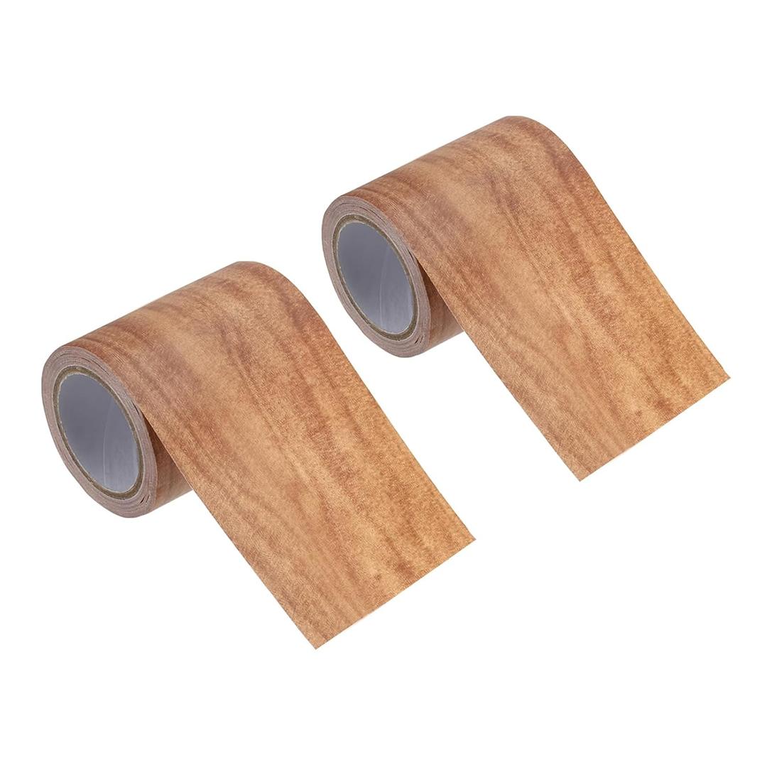 PATIKIL Wood Grain Repair Tape 2.2" x15ft,2 Pcs Self Adhesive Realistic Textured Repair Tape Patch for Floor Door Table Cabinets Desk,Chestnut Maple