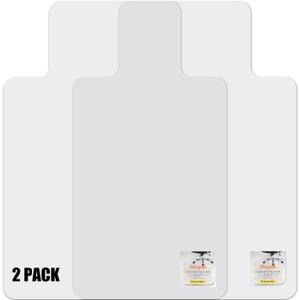 Kuyal 2 Pack 1/5" Thick Office Chair Mat, 36" x48" with Lip Heavy Duty Hard Computer Chair Mat, Under Desk Protector Carpeted Floors Mats, Can be Used on Carpet or Hard Floor, Ship Flat