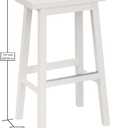 Amazon Basics Solid Wood Saddle-Seat Counter Height Bar Stools for Kitchen Island and Home Bar with Footrest, 29-Inch Height, White, Set of 2
