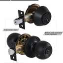 Lanwandeng (2 Sets) All Keyed Same Entry Knobs&Single Cylinder Deadbolt for Exterior Front Doors, Matte Black Finish Entry Door Lock with Same Keys