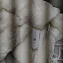 Dowin Heated Blanket Queen Size,Tie Dye Faux Fur Sherpa Electric Blanket with 5 Fast Heating Levels &10 Hrs Auto Off, 84" x90" Dual Control Heating Blanket,(Beige)