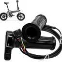 1 Pair 48V Electric Bike Throttle Grip Replacement Parts Fit for Jetson Haze Folding EBike DYU Y16 Ebike with Cruise Control Button LCD Voltage Display, 6 Pin Male Plug