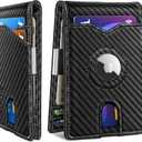 miyozi Airtag Wallet for Men,with Money Clip 11 Cards Slim Front Pocket Leather RFID Blocking Wallet with Gift Box (Black157)