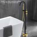 Free Standing Tub Faucet Black and Brushed Titanium Gold Swivel Freestanding Bathtub Faucet Floor Mount Single Handle Brass Freestanding Tub Filler with Handheld Shower Head