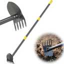 Luvenia Garden Hoe, 2-in-1 Weed Puller Tool with Adjustable Length 31In-46In, Carbon Steel Heavy Duty Weeding Tool for Gardening, Cultivating, and Weed Pulling, Sharp Blade