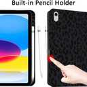 TopPerfekt Case for iPad 11th (A16) 11-inch 2025 / for iPad 10th Generation 10.9-inch 2022, Stand Folio Case Cover with Pencil Holder for Kids, Boys, Girls, Anti-Slip and Anti-Shock - Leopard Black
