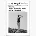 Vintage Trends Trendy Black and White Newspaper Modern Wall Art Woman Searches For Where Men Get The Audacity Poster Retro Girly Dorm Wall Decor12x18inch Unframed (style-6)