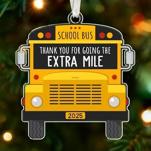 School Bus Ornaments for Christmas Tree - Unique Bus Driver Appreciation Gifts - Best for Men and Women, Brings Cheer to Bus Driver's Holiday Decor, Ideal Gifts for Men Pack of 3