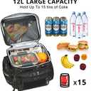 ATRIPACK Lunch Box for Men, Tactical Lunch Bag MOLLE Webbing Leakproof Insulated Large Lunch Cooler Women Adult Meal with Adjustable Shoulder Strap Durable Lunch Pail (Camo-Black) (Medium)