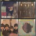 ALSLEA Vinyl Record Display Rack - 8 Pocket Clear Window Organizer for 12" LP Covers, Oxford Fabric with Black Border, Professional Wall Mount