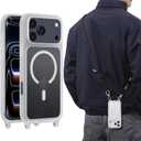 MAGEASY Compatible with iPhone 17 Pro Max 6.9" Case with Crossbody Strap - 16ft Drop Protection, Compatible with MagSafe | Roam M (Transparent)