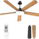 Ceiling Fans with Lights and Remote Control 60 Inch, 6 Speeds, 5 Blades, 2844 LM, 3CCT Dimmable LED, Reversible DC Motor, Black Quick-Fit Low Profile Ceiling Fan for Bedroom Living Room Indoor Outdoor