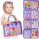 hahaland Busy Board Montessori Toys - 3 Year Old Girl Gifts Bithday Gift Ideas - 8 in 1 Preschool Learning Activities - Educational Toys Valentines Gift Easter Basket Stuffers Age 3 Travel Busy Book