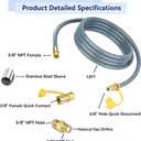 Skyflame 1/2" ID Natural Gas Conversion Hose Kit (12FT) with Quick Connect/Disconnect Fittings for BBQ, Grill, Fire pit, Pizza Oven, Patio Heater and More NG Appliance, 50K BTU