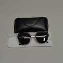 Cat Eye Polarized Sunglasses for Women Ladies Brand Trending Sun glasses UV400 (Black Frame/Black Lens/Silver Temples)