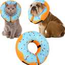 Recovery Donut Collar for Dogs & Cat,Inflatable Dog Cone Collar Alternative After Surgery,Soft Cone for Large Medium Small Dog,Adjustable Pet Neck Donut(Blue,Medium+)