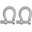 2 Pcs 1/2 Inch Screw Pin Anchor Shackle, MYYZMY 304 Stainless Steel Shackles for Chains Wirerope, 12 mm