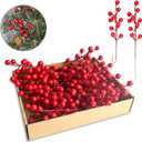 35 Pack Christmas Tree Decorations,9 inch Artificial Red Berry Stems,Red Berries Christmas Decor Christmas Tree Decorations Crafts Wedding Holiday Season Winter Dcor Home Decor