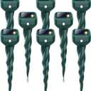 Mole Repellent Solar Powered, 8 Pack Snake & Skunk Repellent for Yard, IP 65 Waterproof Ultrasonic Deterrent Stakes, Get Rid for Rabbit, Gopher, Vole, Chipmunk, Deer, Groundhog for Lawns Garden