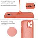 MCFANCE Magnetic for iPhone 13 Pro Case, Compatible with MagSafe, [Full Camera Protection] Anti-Scratch Microfiber Lining Phone Case, 6.1" 2021, Pink Orange