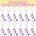 ArtCreativity Unicorn Rubber Keychains, Set of 12, Fun Key Chains for Backpack, Purse, Luggage, Unicorn Birthday Party Favors for Kids, Goodie Bag Fillers, Small Prizes for Boys and Girls