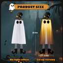 Halloween Decorations Outdoor Indoor, 4pcs Hanging Ghost Decor with Light, Spooky Swinging Witch Hat Ghosts for Halloween Decor, Perfect for Yard, Patio, Garden, Tree (Includes 24 Batteries)