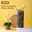 Kids Insulated Water Bottle with Straw 18oz - 18/8 Stainless Steel Toddler Water Bottle for School Travel Boys Girls (Fairy)