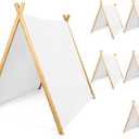 6 Pack Teepee Tents Bulk, Sleepover Play Tents Washable Foldable Teepee Shelter for Indoor Outdoor Slumber Pajama Party(White), 46.5" L X 43.3" H X 34.6" W
