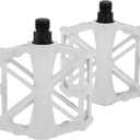 Bicycle Pedal Aluminum Alloy Bike Flat Pedal Without Reflective Strips Fit 14mm Non-Slip Bicycle Pedal for BMX MTB Road Bikes 1Pair (White)