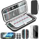 HEYSTOP Switch 2 Accessories Kit 2025 Upgraded ,Carrying Case for Nintendo Switch 2, Protective Switch 2 Cover with HD Screen Protector, Portable Travel Case with 12 Game Slots & 6 Thumb Grips, Black