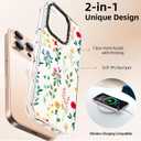 Wildflower Phone Case for iPhone 16 Pro Cute Trendy Aesthetic Floral Design for Women & Girls - Military-Grade Drop Protection - Clear Hard Shell Protective Cover - Red Blue Wildflowers