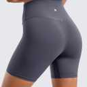 BAYDI Clouduxi Biker Shorts for Women 6" High Waisted Workout Gym Running Shorts Womens Buttery Soft Yoga Pants (Gray, M)