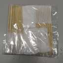 Grahmart Set of 24 Pcs Mini Mexican Paper Papel Picado Tissue Banner Flags Banderita s Fiesta Party Decorations Cupcake Topper Party Banderines Flower Design (white)